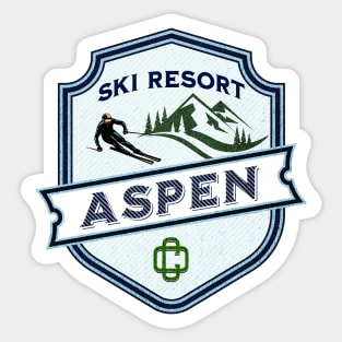 Aspen Colorado Ski Resort Badge Sticker